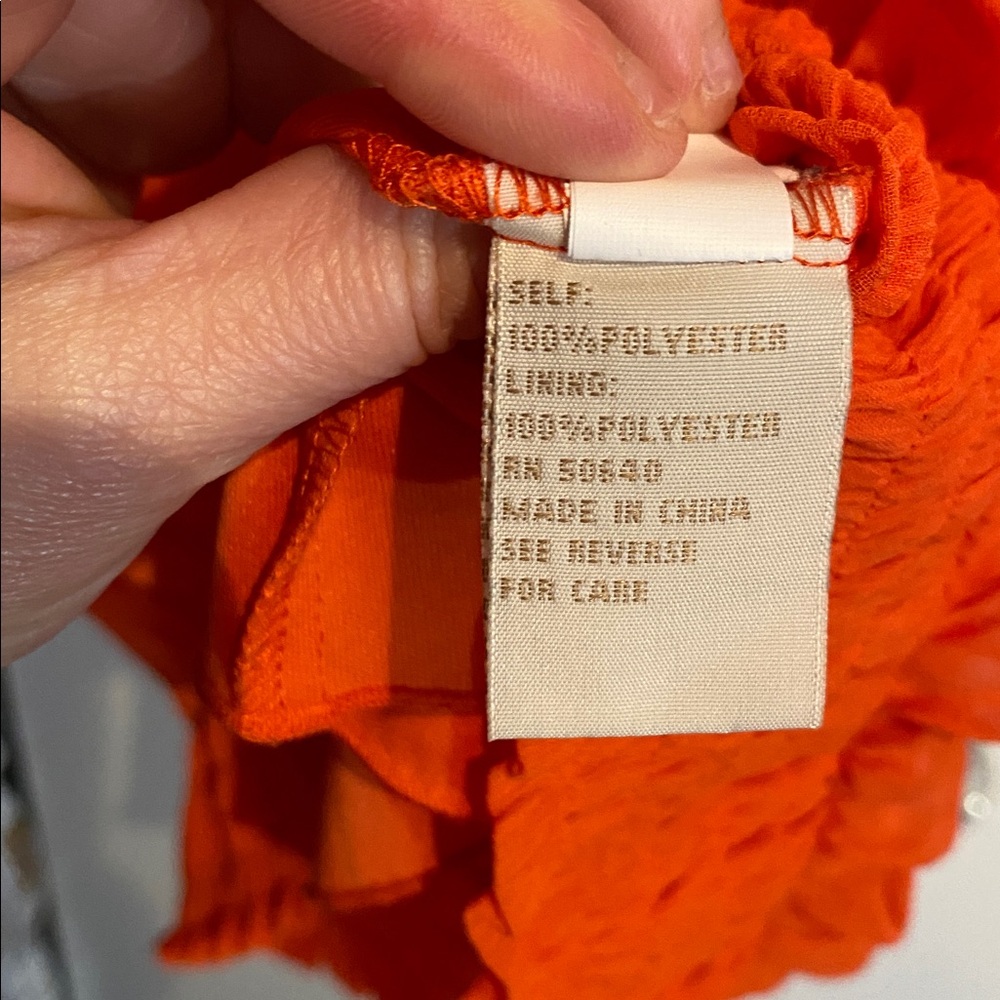 Vibrant Orange Ruffle Blouse - Picture 17 of 17